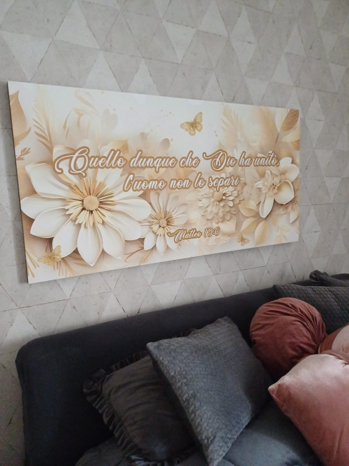 Stampa su tela fiori dorati personalizzabile nel verso