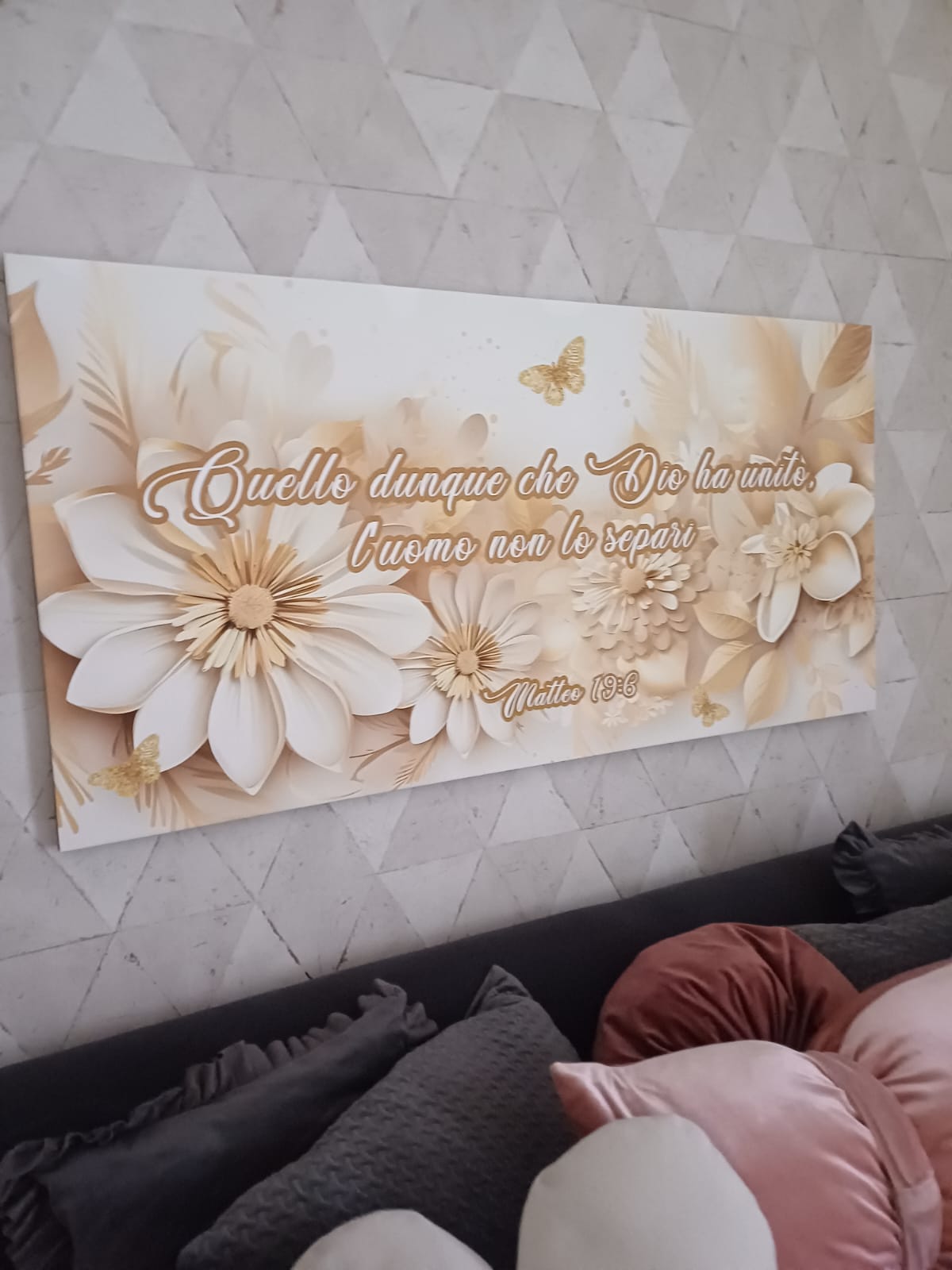 Stampa su tela fiori dorati personalizzabile nel verso