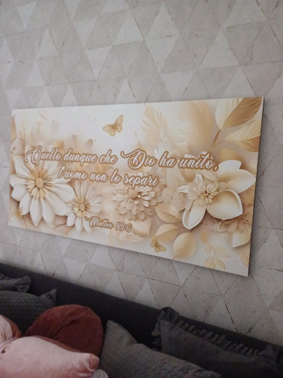 Stampa su tela fiori dorati personalizzabile nel verso