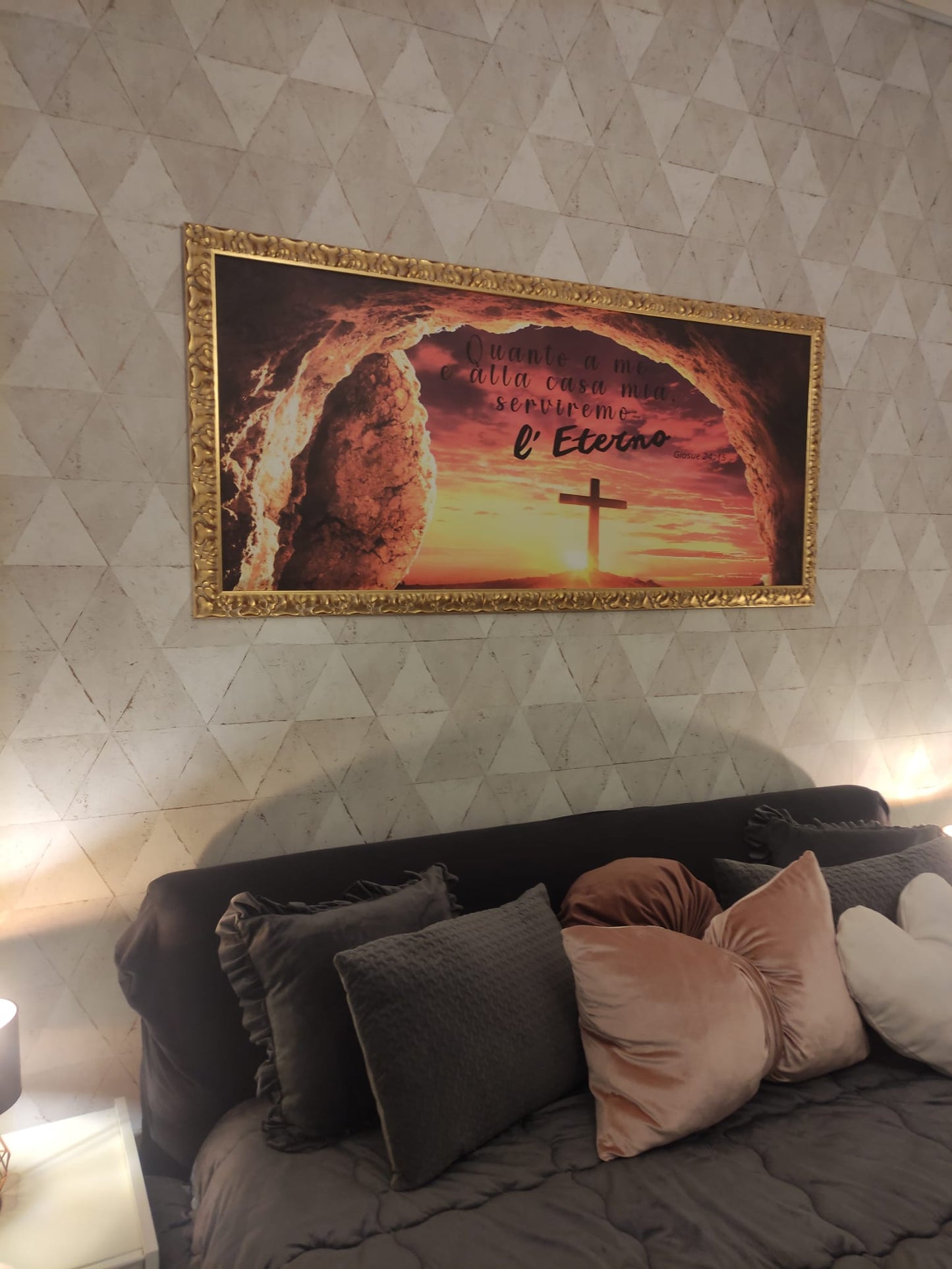 quadro in tela 50x150 "IO E LA MIA CASA SERVIREMO L'ETERNO "GIOSUE' 24:15