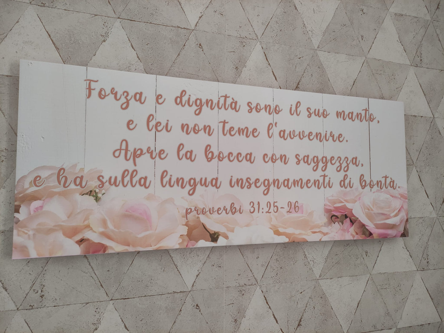 stampa su tela fiori shabby proverbi 31 25-26
