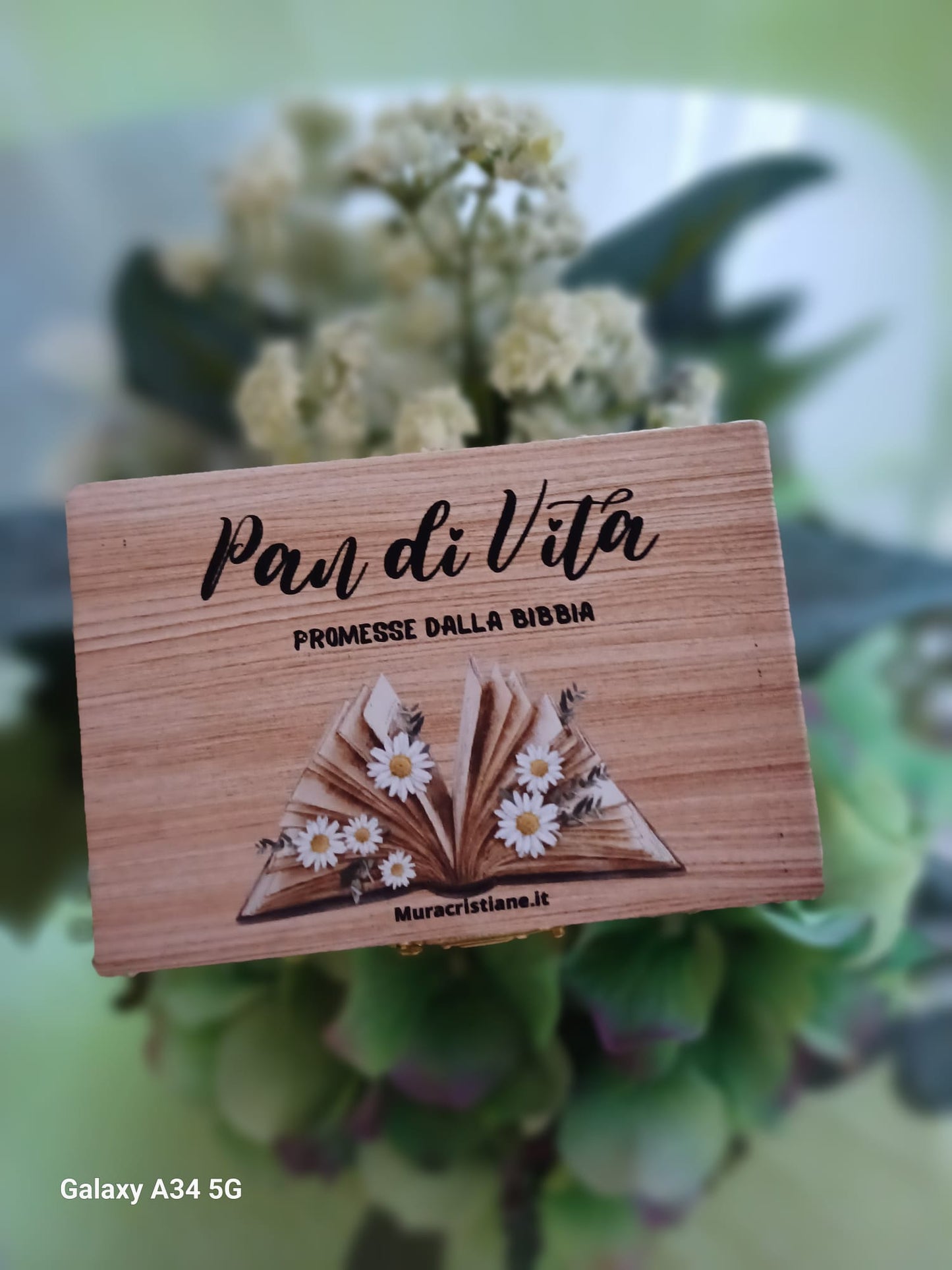 PANE DI VITA scatola legno con chiusura 160 cartoncini colorati con preziose promesse tratte dalla Parola di Dio.