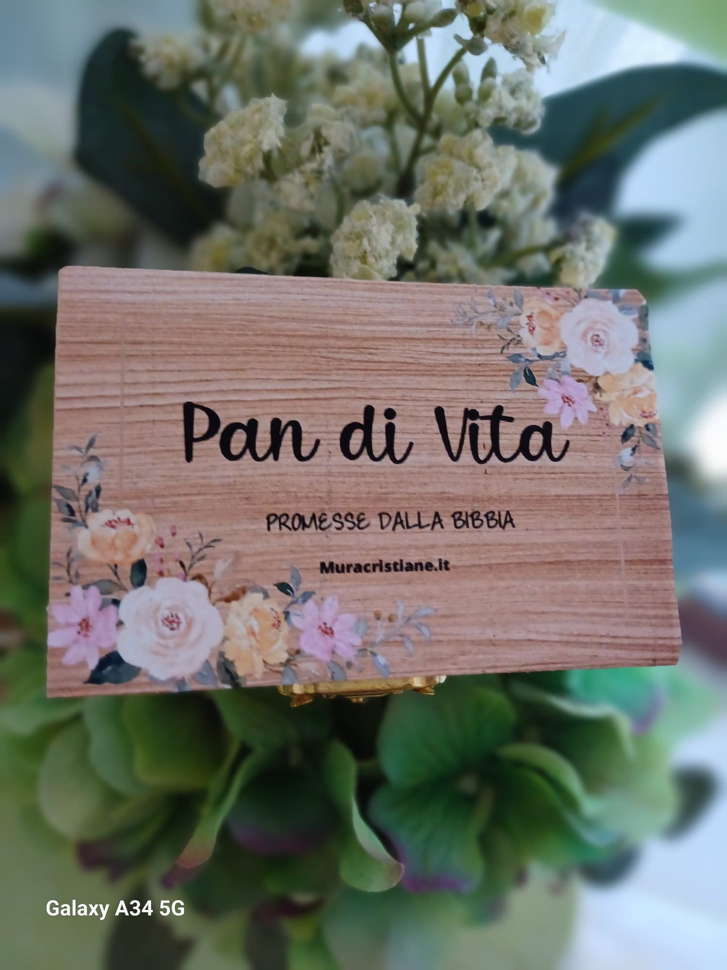 PANE DI VITA scatola legno con chiusura 160 cartoncini colorati con preziose promesse tratte dalla Parola di Dio.