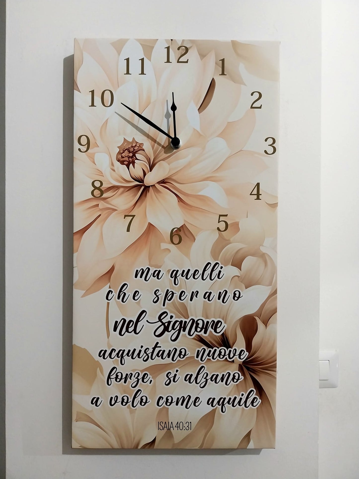 orologio da parete rettangolare 30x60cm Isaia 40:31