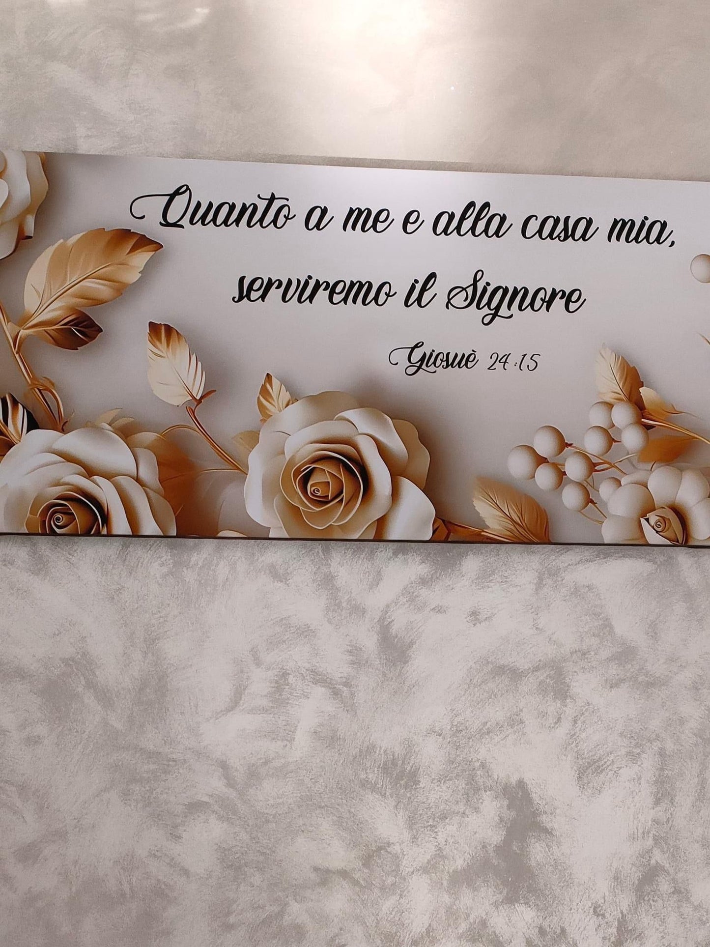 Stampa su tela fiori dorati verso a scelta