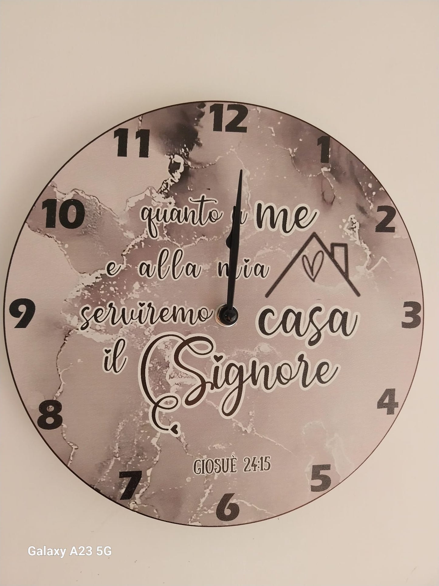 orologio da parete effetto marmorizzato Giosue' 24:15