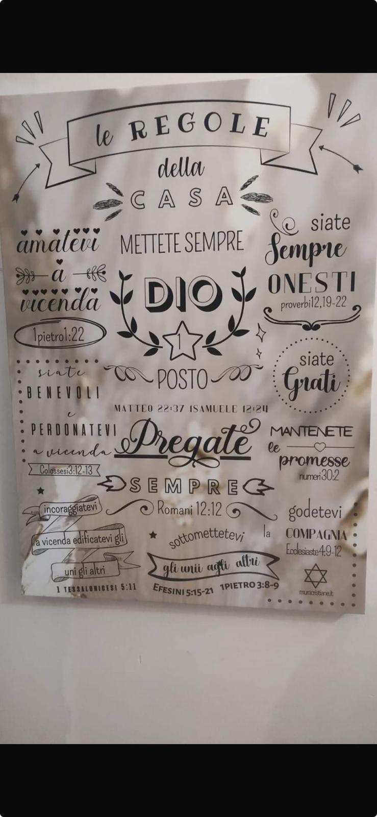 quadro in tela varie misure "LE REGOLE DELLA CASA DI DIO"