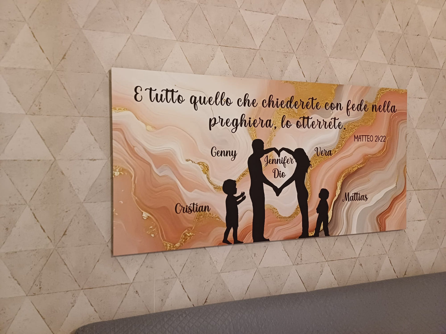 Stampa su tela famiglia con cuore