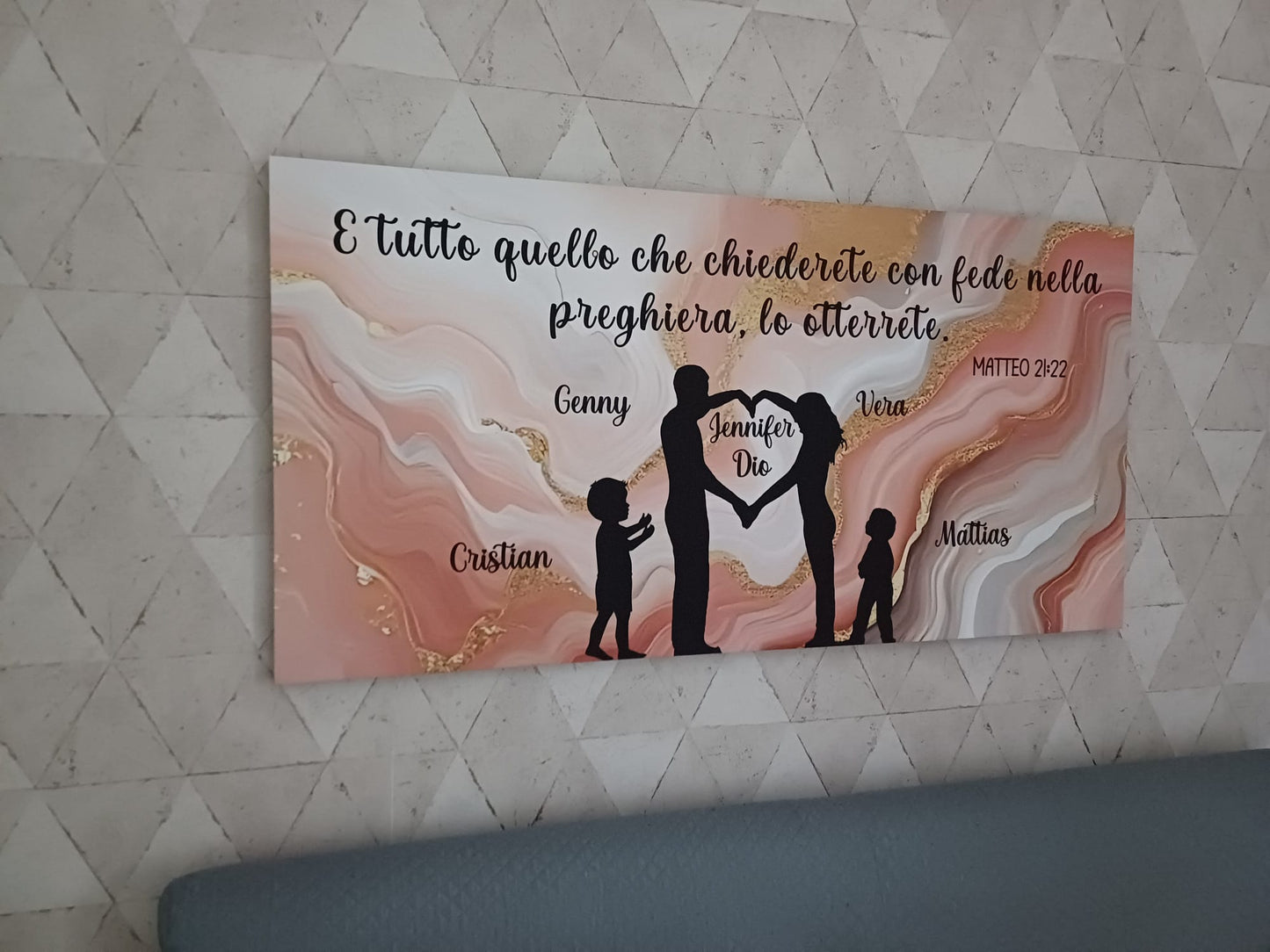 Stampa su tela famiglia con cuore