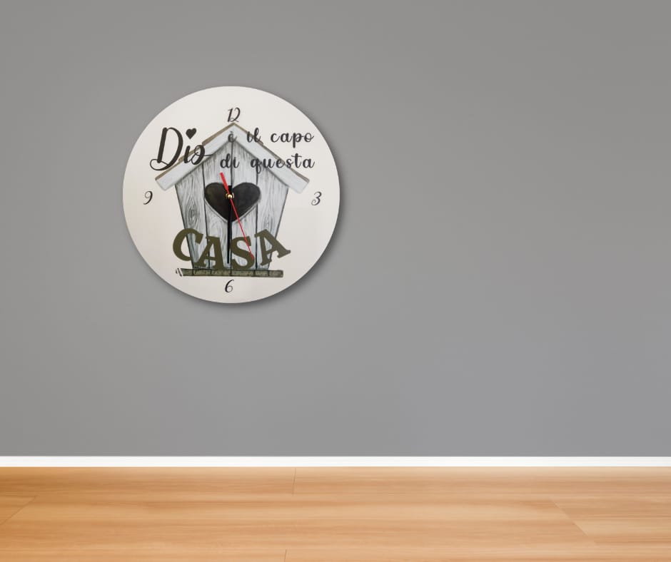 orologio da parete bianco DIO E' IL CAPO DI QUESTA CASA
