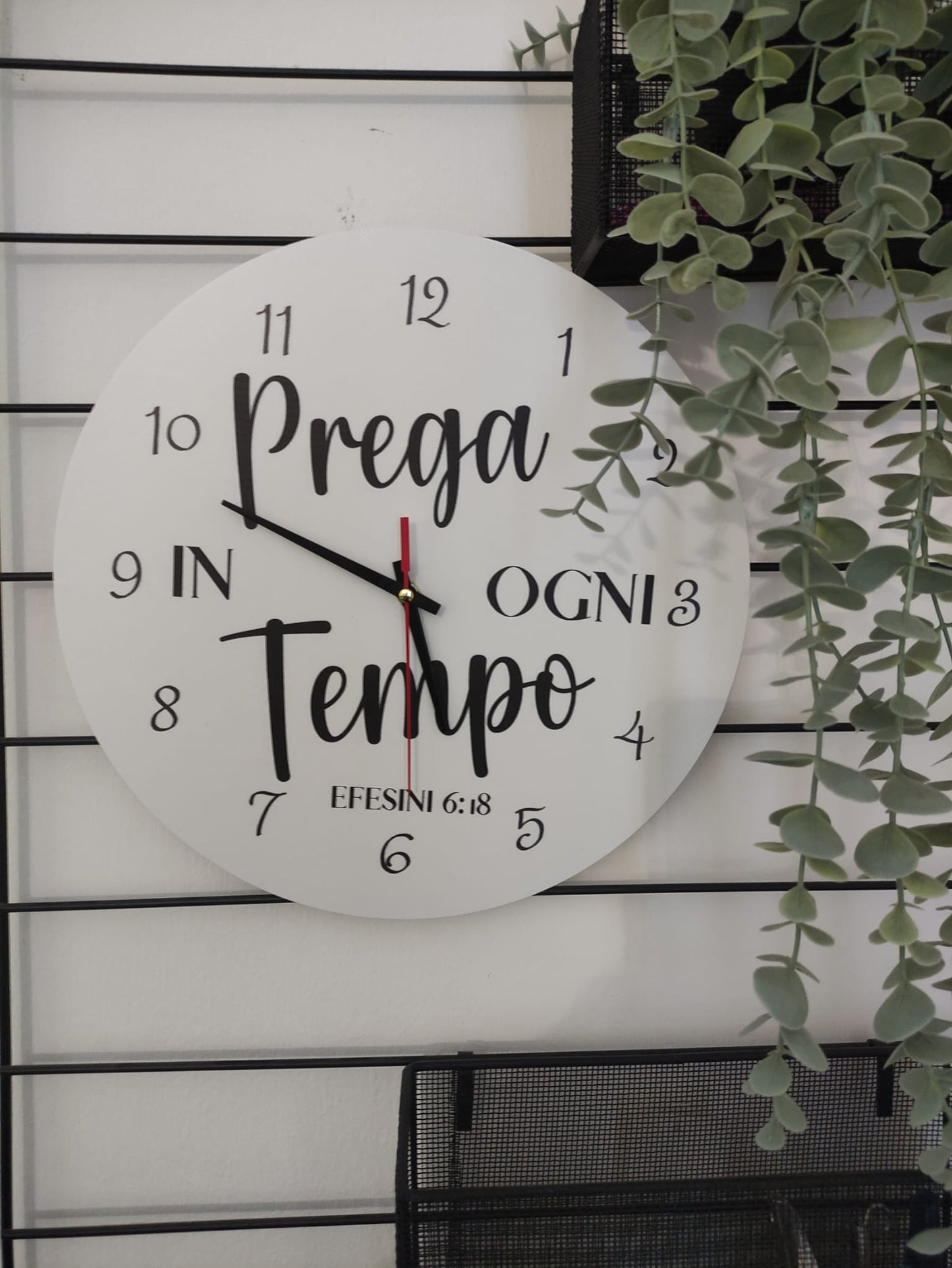orologio da parete bianco PREGA IN OGNI TEMPO EFESINI6:18
