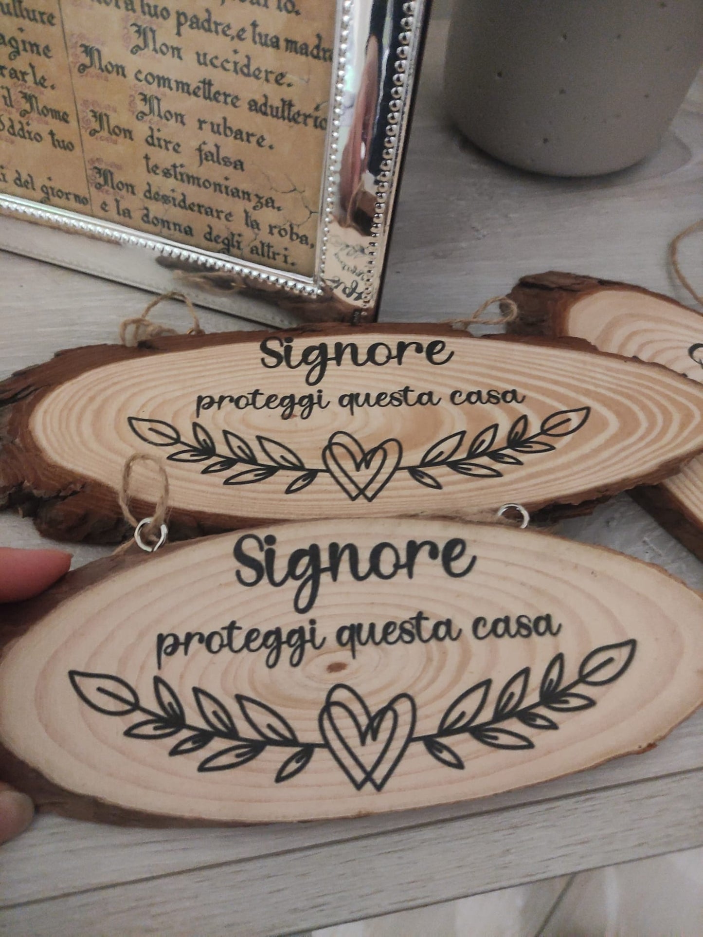 Targhetta legno "Signore proteggi questa casa" misura piccola e grande