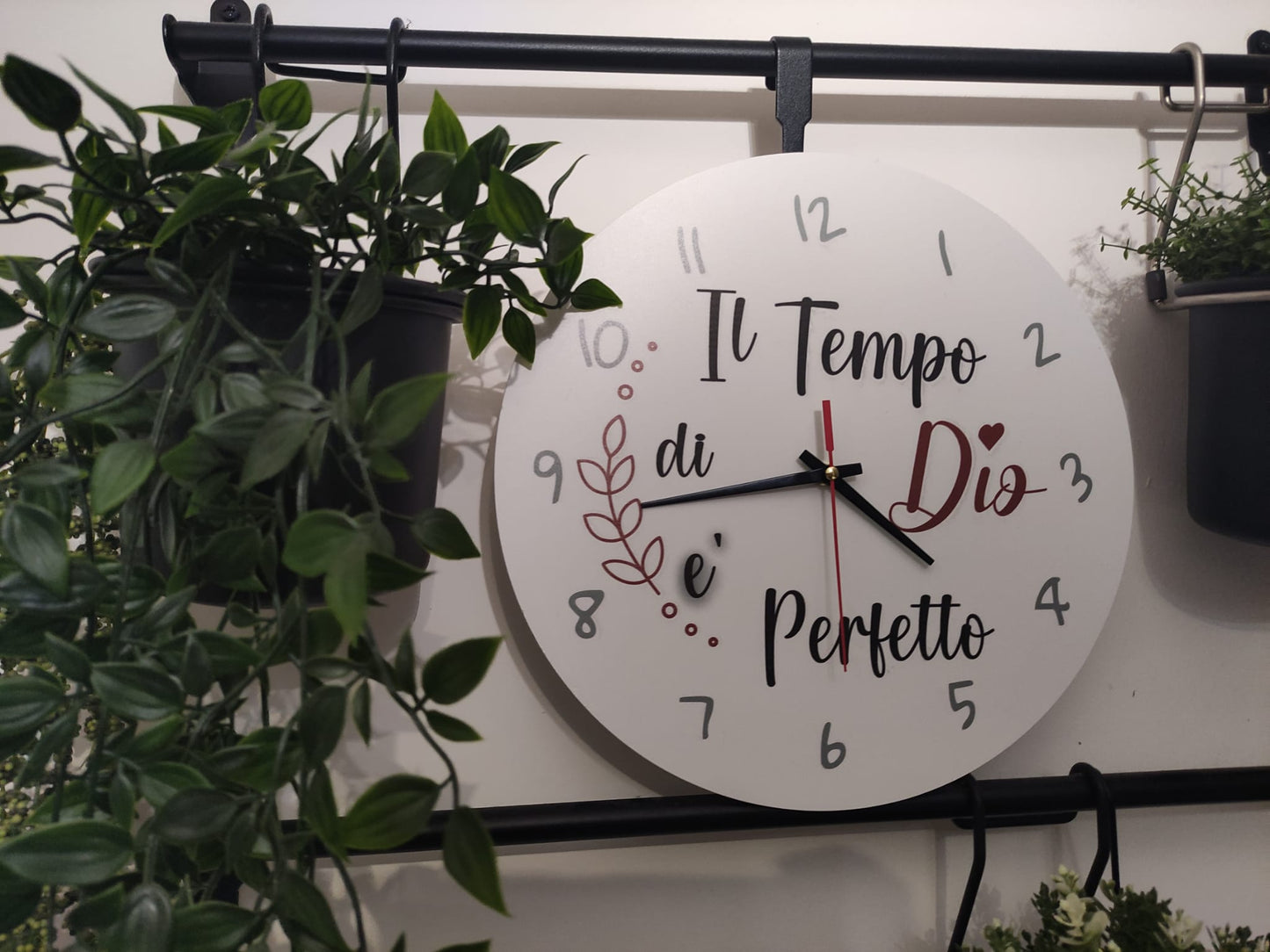 orologio da parete bianco IL TEMPO DI DIO E' PERFETTO