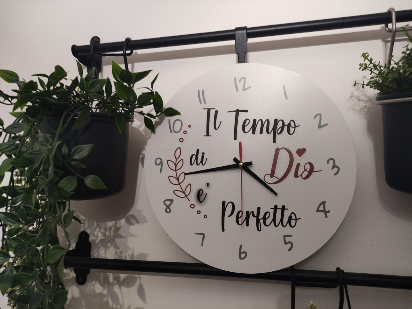 orologio da parete bianco IL TEMPO DI DIO E' PERFETTO