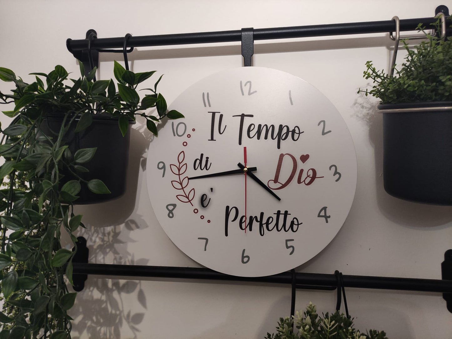 orologio da parete bianco IL TEMPO DI DIO E' PERFETTO