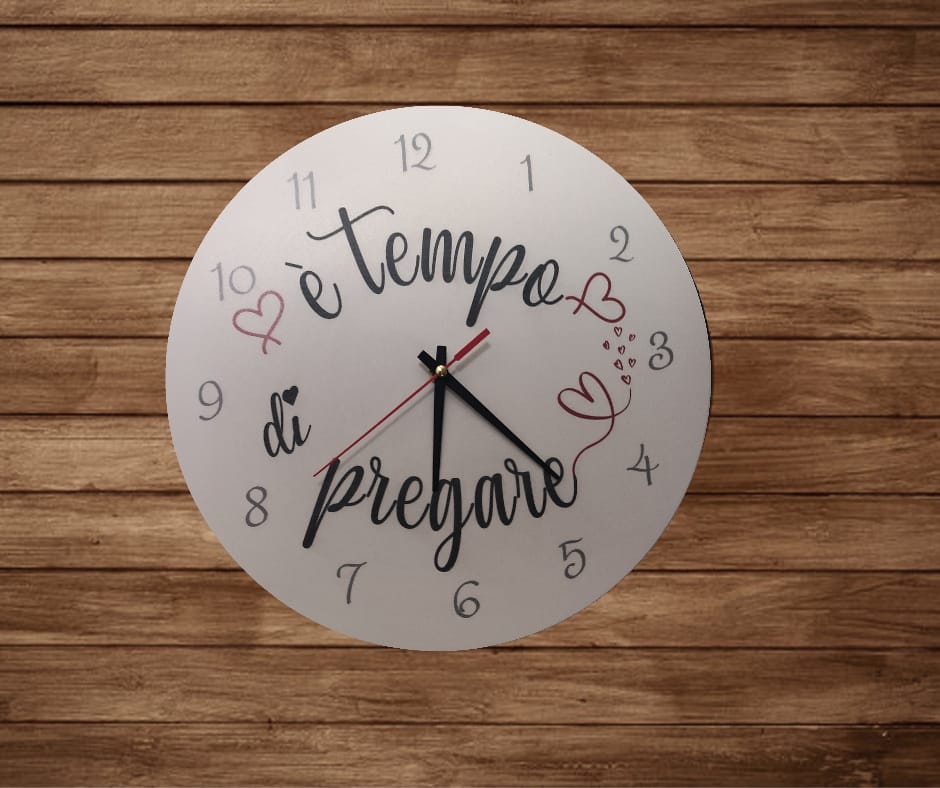 orologio da parete bianco E' TEMPO DI PREGARE
