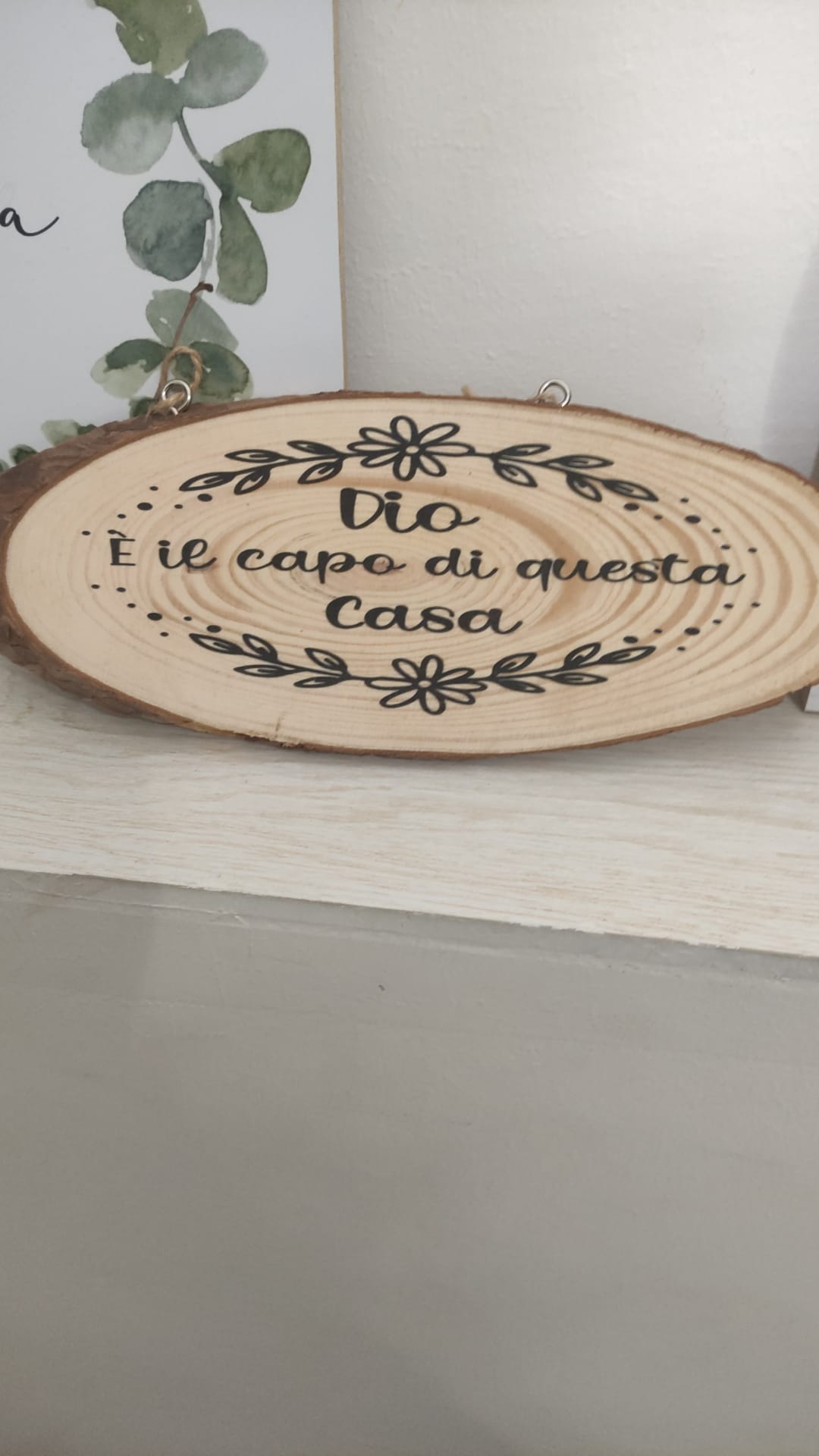 Targhetta legno "Quanto a me e alla mia casa serviremo l'Eterno" misura piccola e grande