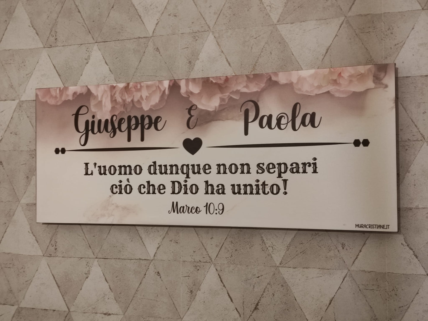 quadro in tela "L'UOMO VON SEPARI CIO' CHE DIO HA UNITO " PERSONALIZZABILE NOMI-FONT-SFONDO