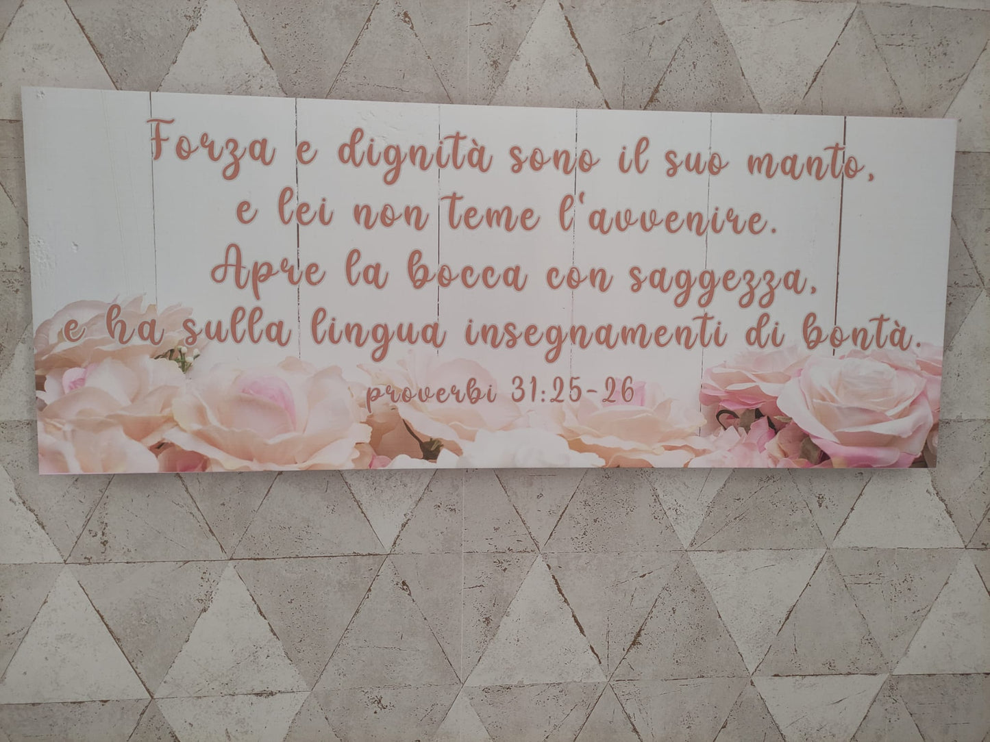 stampa su  tela fiori  shabby proverbi 31 25-26