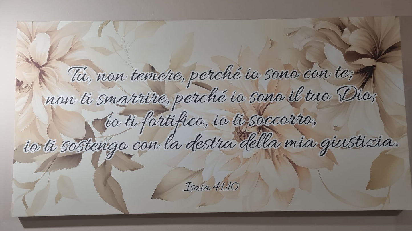 Stampa su tela Isaia fiori sfumati Isaia 41:10