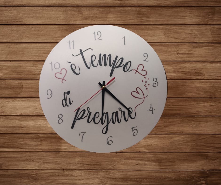 orologio da parete  bianco E' TEMPO DI PREGARE