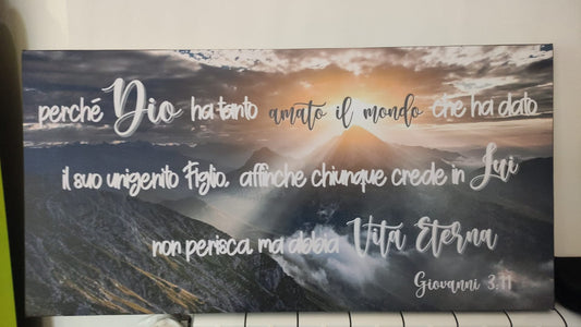 quadro in tela "Giovanni 3:11" perchè Dio ha tanto amato il mondo...